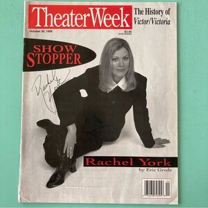 Rachel York Signed Victor/Victoria Theater Week Magazine October 30 1995 Label